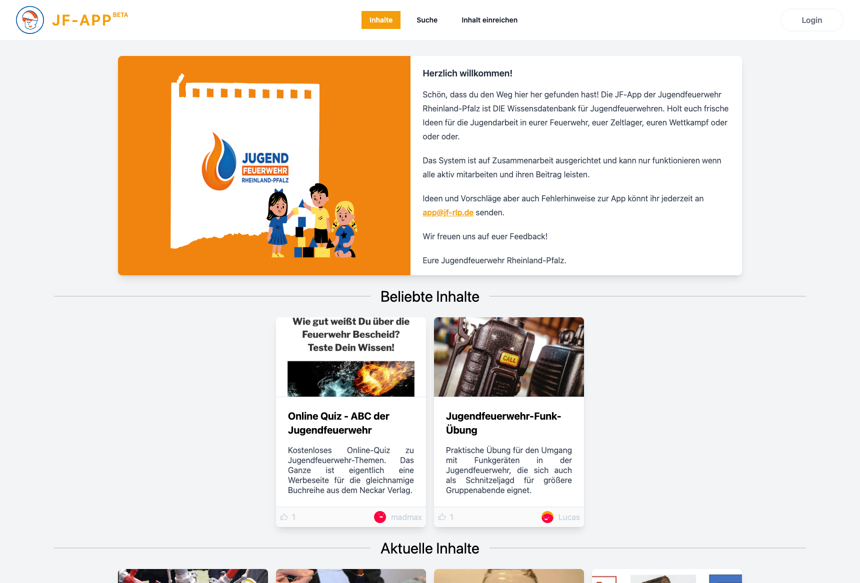 Screenshot of JF App - RLP